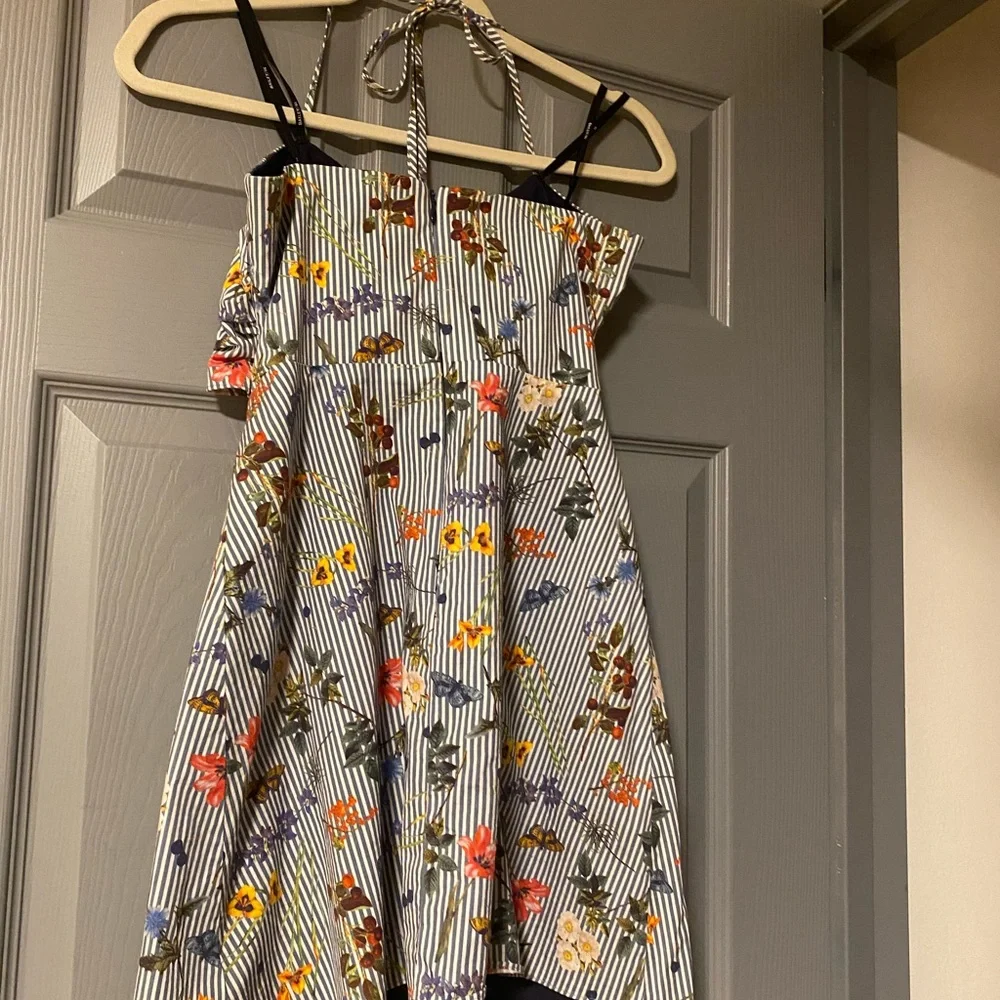 Bailey 44 Navy and Floral Striped Tie-Front Dress spring summer sundress - Picture 4 of 5